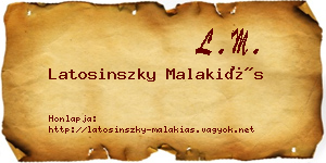 Latosinszky Malakiás névjegykártya